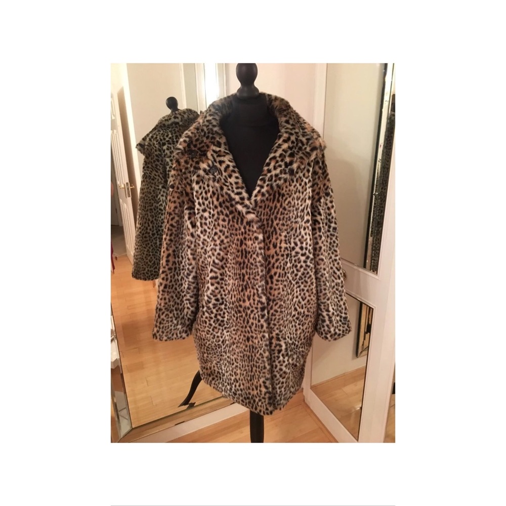 Zara faux fur leopard coat NEW with tags