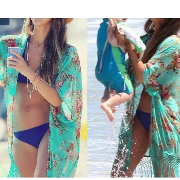 Floral print fringe kimono - Picture 2 of 4