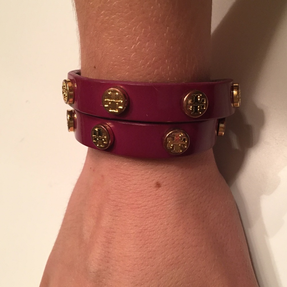 Tory Burch double wrap leather bracelet