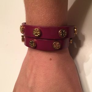 Tory Burch double wrap leather bracelet