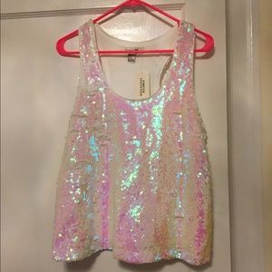 Forever 21 Shimmering Paillette Racerback Tank