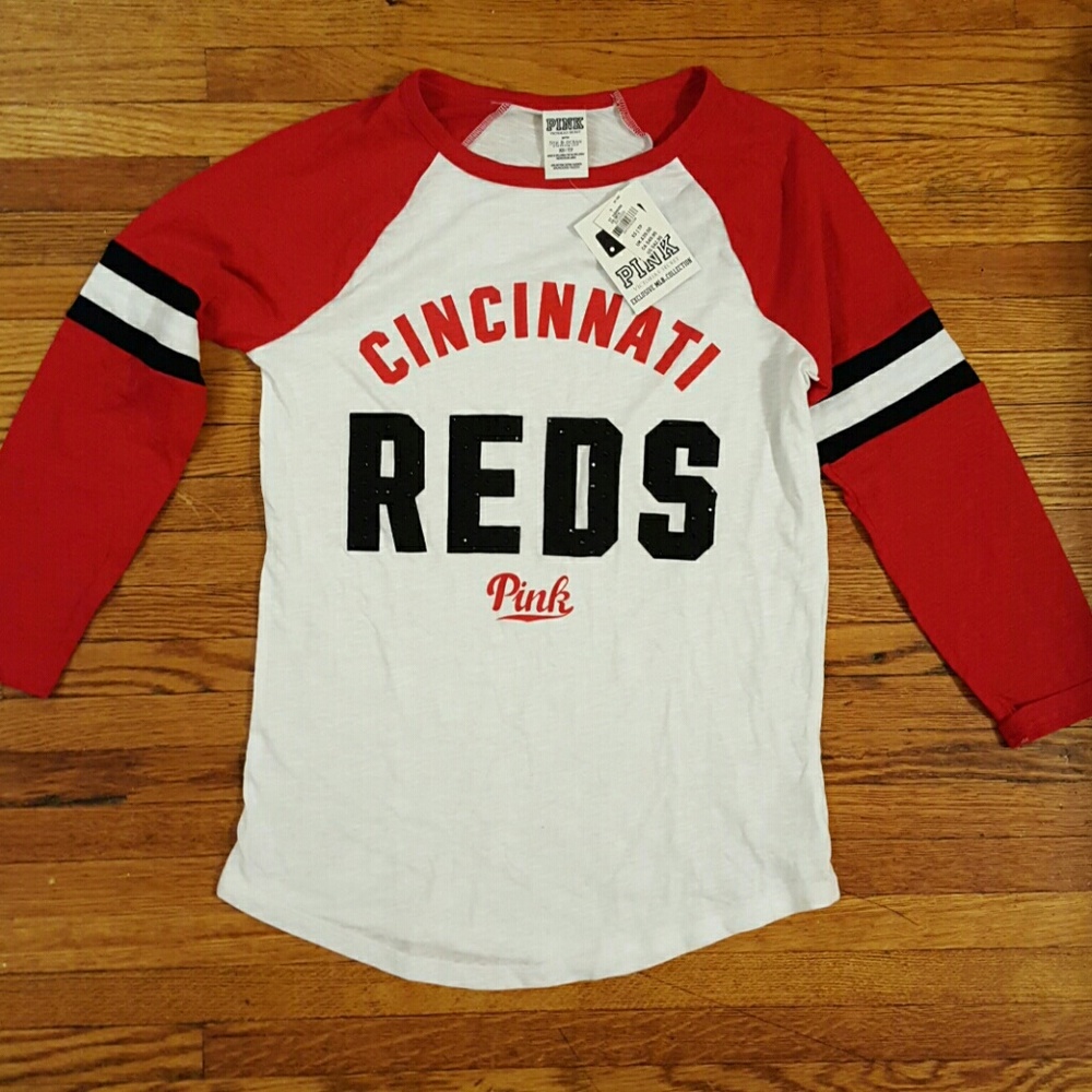 Pink Cincinnati Reds baseball tee
