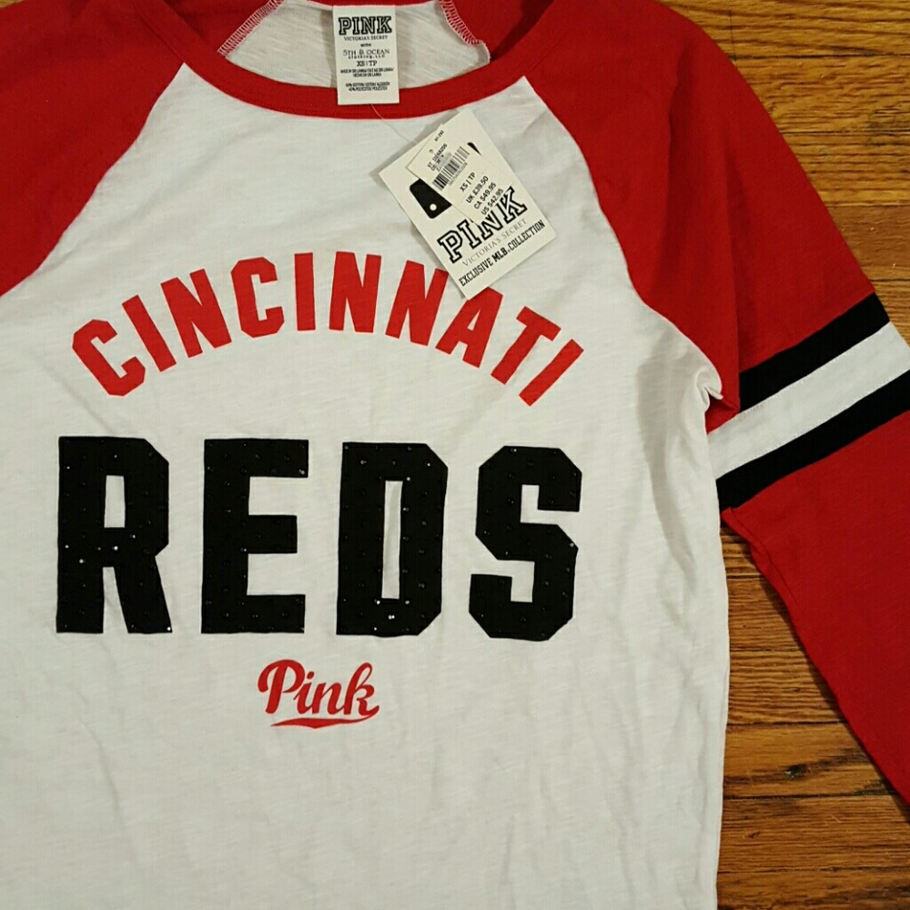 Pink Cincinnati Reds baseball tee - Picture 2 of 4