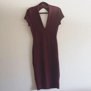 Fashionova Burgundy Dress