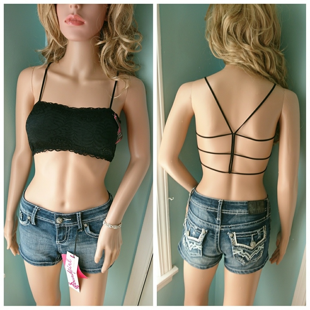 Sexy Black Lace Tube Crop Tops Bra