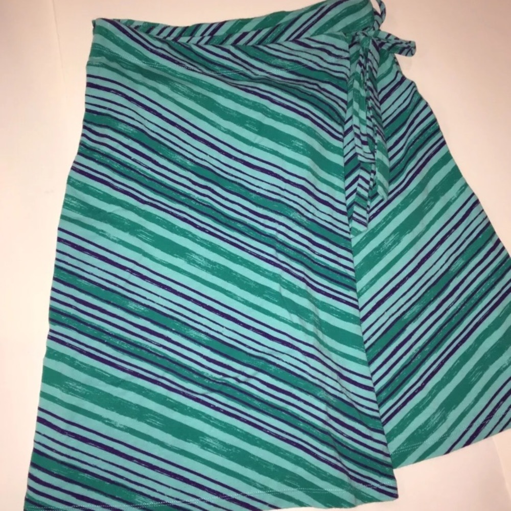Dakini side tie striped skirt purple green mint