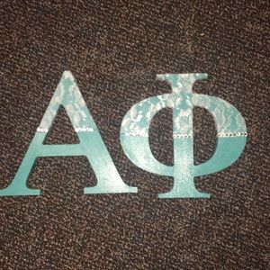 Alpha Phi wooden letters