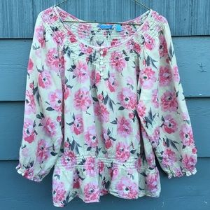 Boho Pleasant Blouse Top Shirt Floral Free People