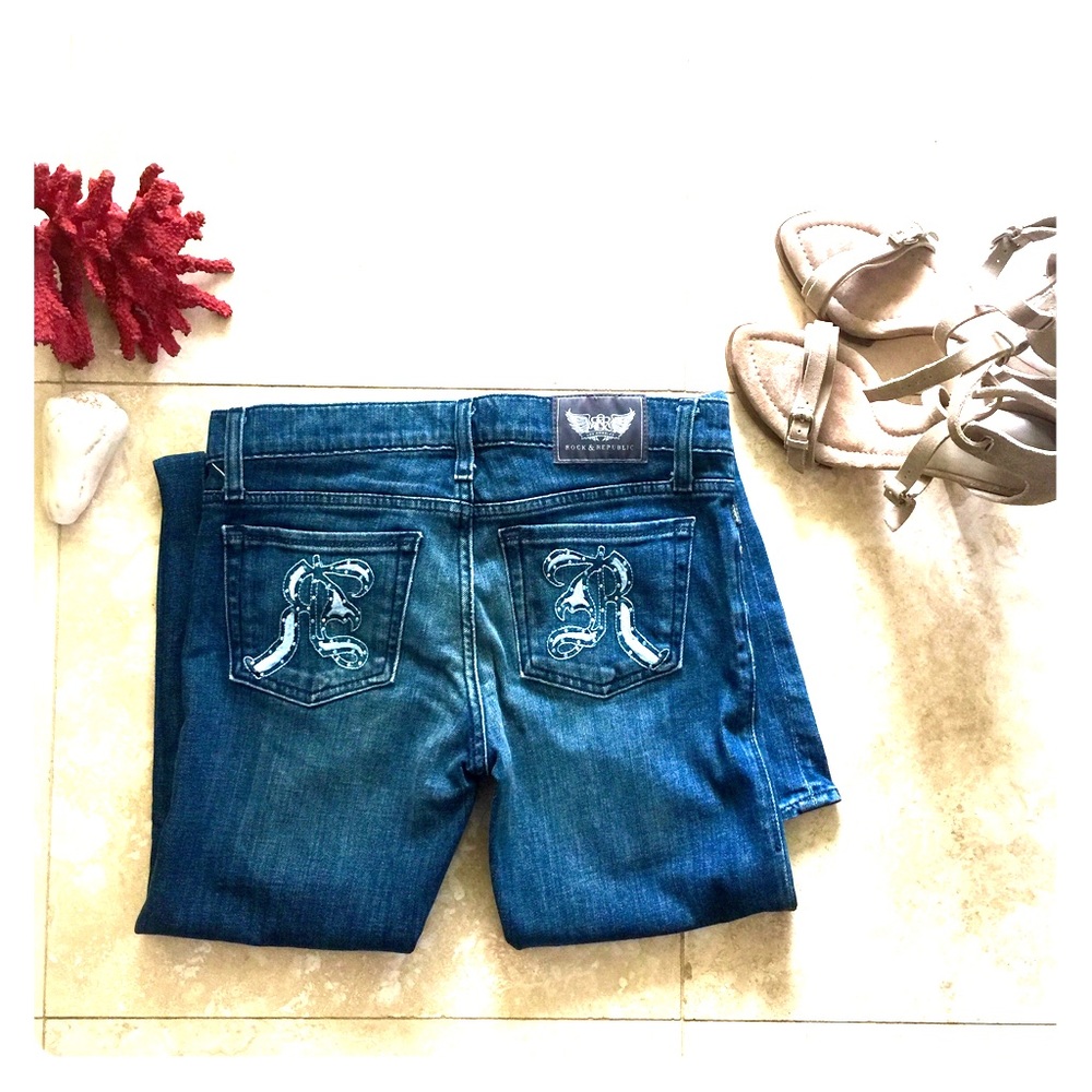 ROCK & REPUBLIC Rhinestone Jewel Pocket 26x32 NWOT