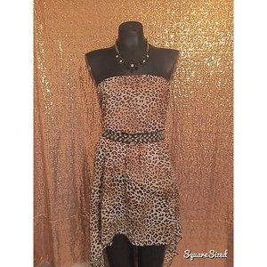 Glam high-low leopard print tube top dress!
