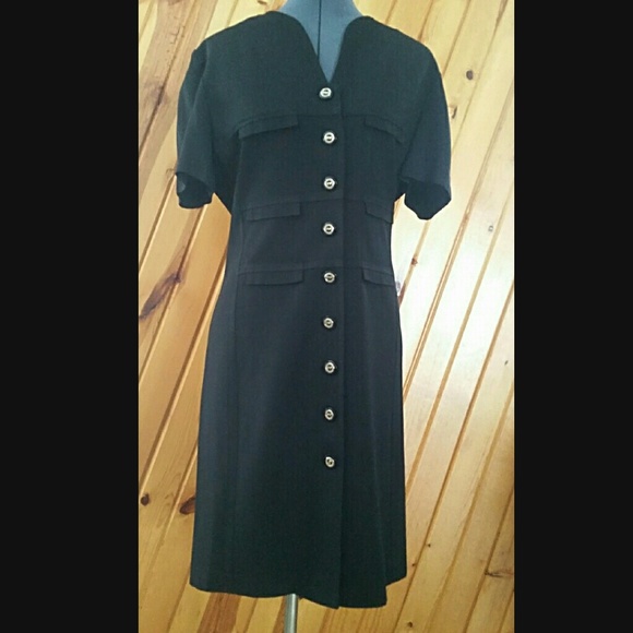 Navy Shirt Dress - Picture 2 of 5