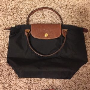 Black longchamp mini tote