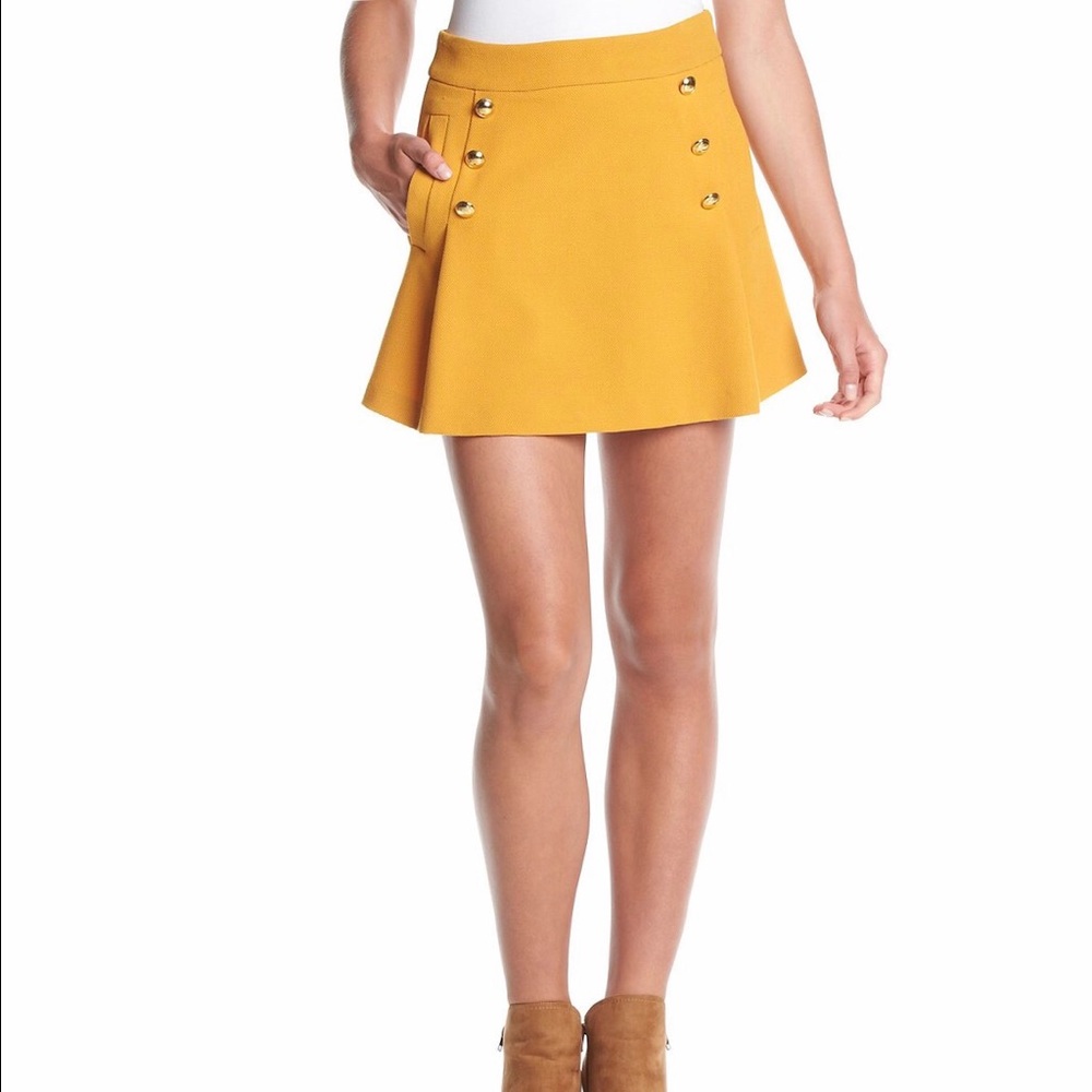 Button Front Sweater Skirt With Pockets