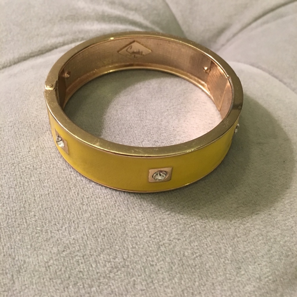 Yellow Enamel Hinge Bracelet