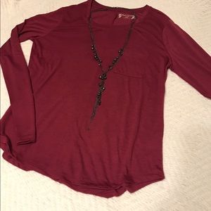 Black long layering necklace