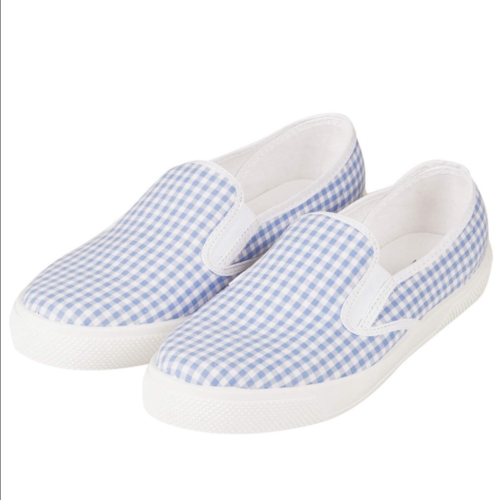 TOPSHOP GINGHAM SLIP ONS