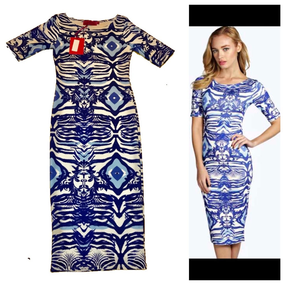 Boohoo NWT Jade short sleeve midi dress