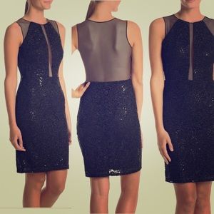 Morgan & Co Sequin Lace Dress