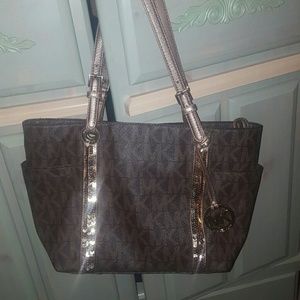 michael kors sequin tote purse rare