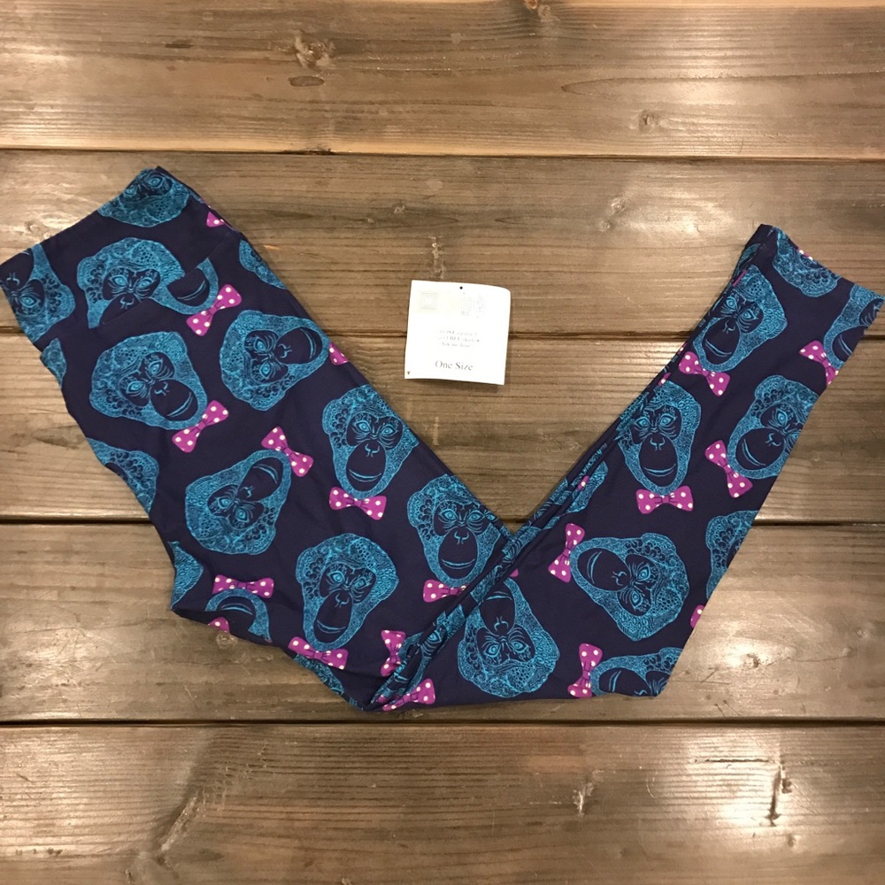 NEW HTF monkeys with bow-ties OS LuLaRoe leggings