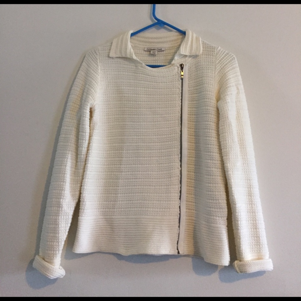 Moto zipper sweater