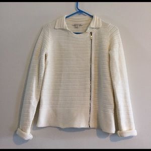 Moto zipper sweater