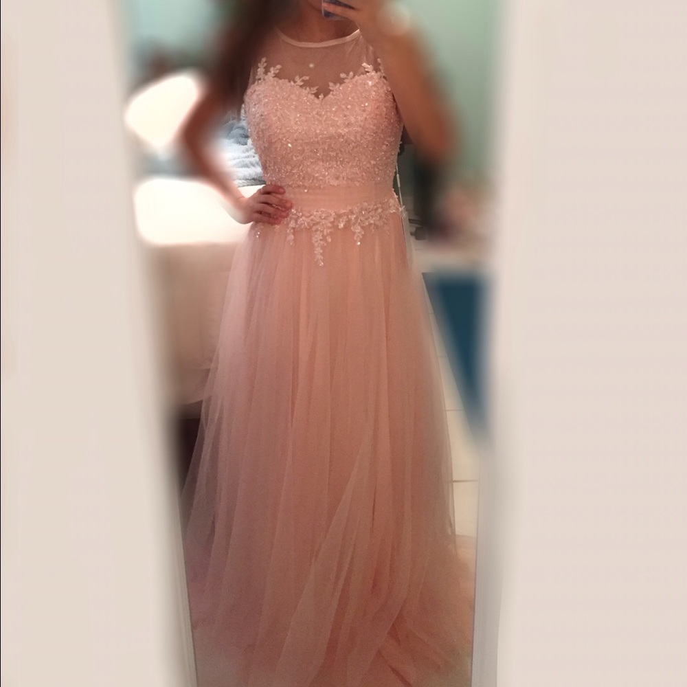 Pearl pink prom dress