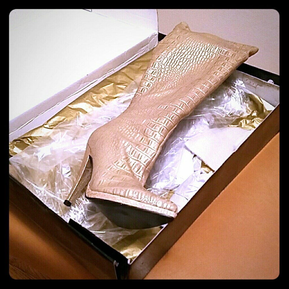 Gold Snakeskin boots