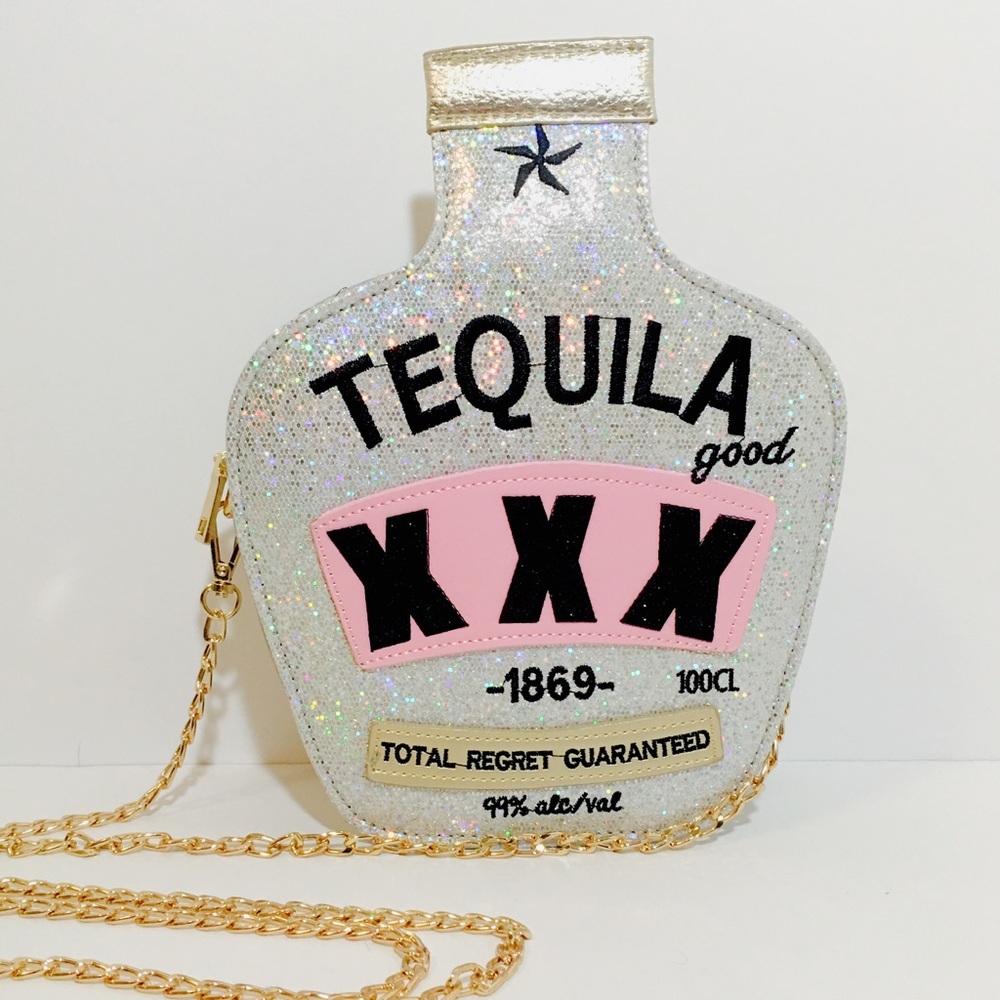 Silver Tequila Bottle Purse