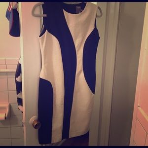 Black and white sheath dress