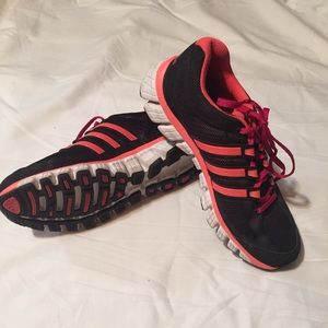 Adidas black and pink gym shoes