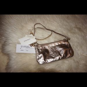 YSL gold metallic clutch purse