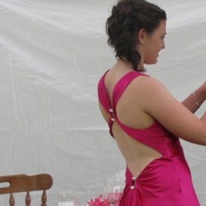 Hot pink full length formal dress size 6