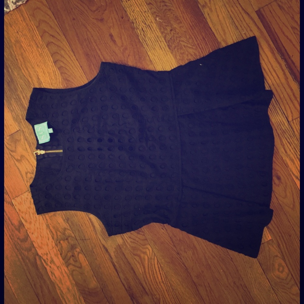 Eyelet peplum shirt