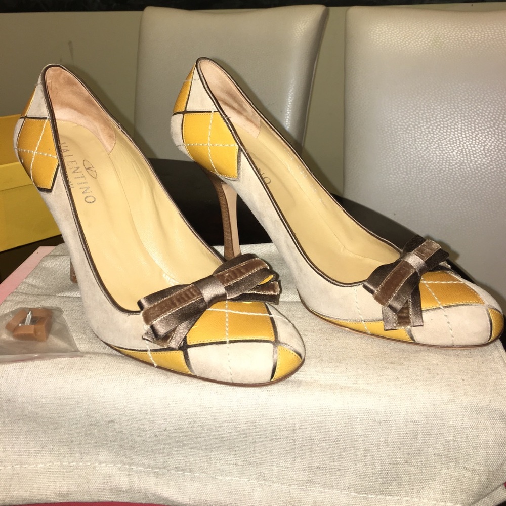 Valentino suede and leather pumps