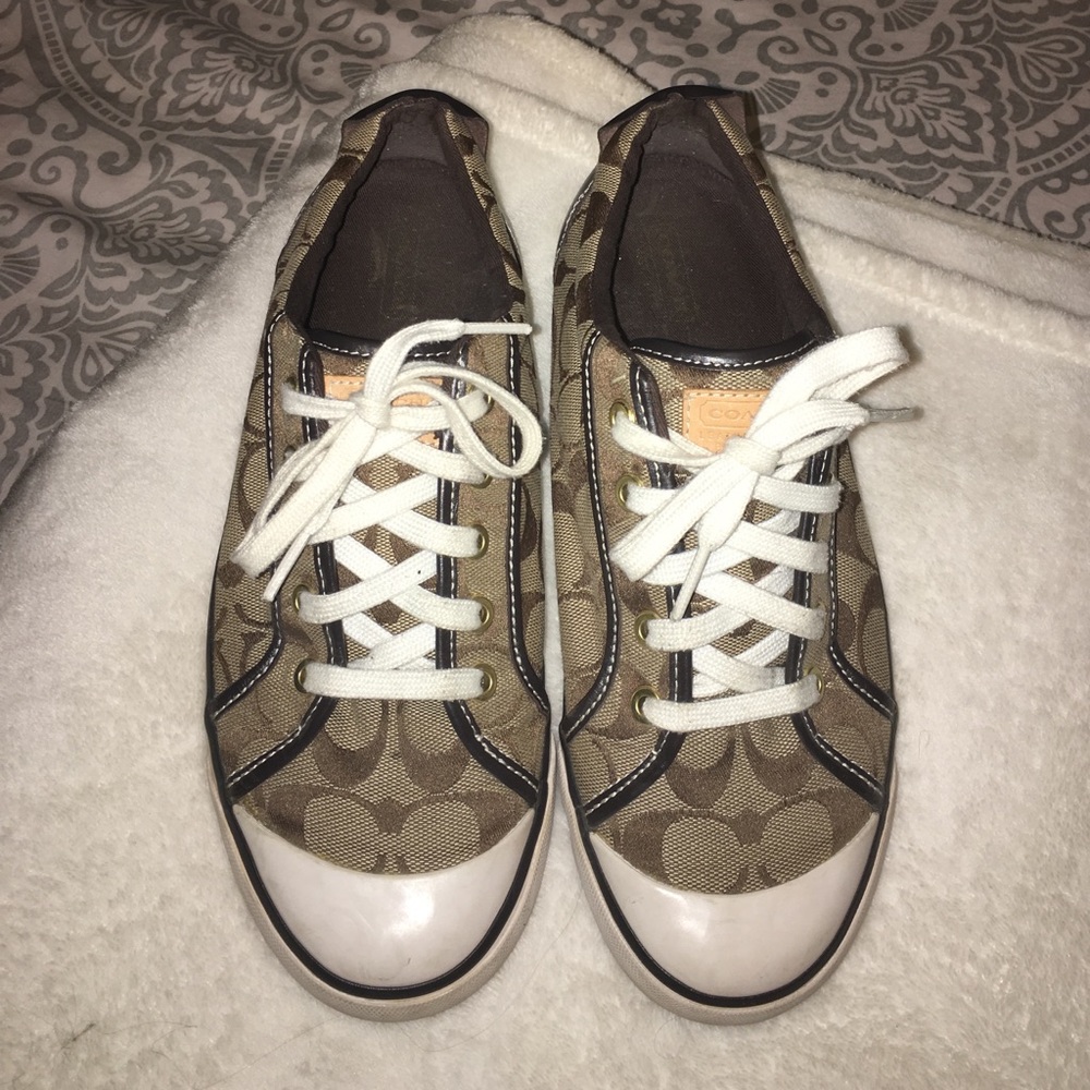 Brown Coach Signature Logo Sneakers