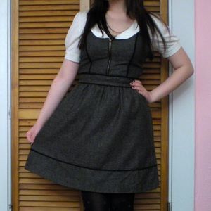 grey pinafore dress