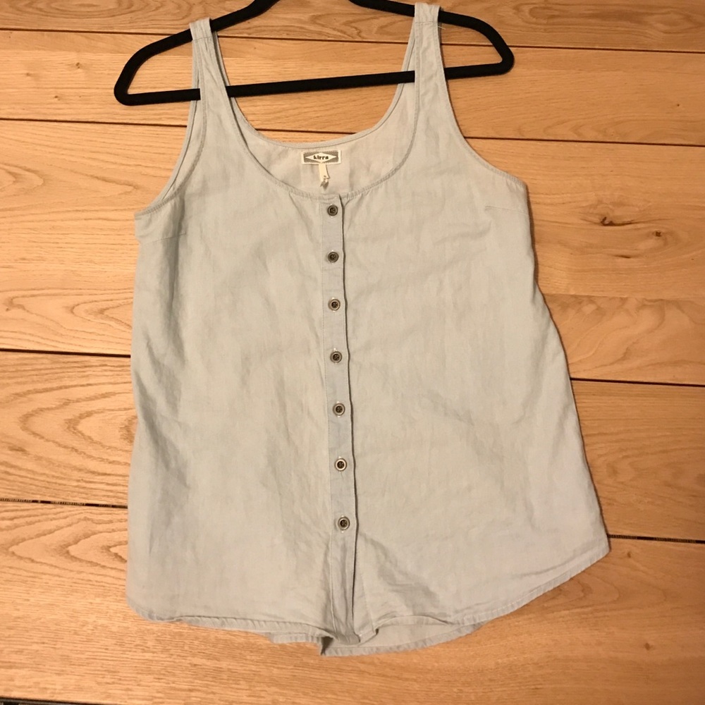 Light denim button down tank