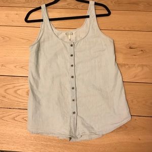 Light denim button down tank
