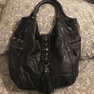 Betsey Johnson hobo bag w/tassel and stud detail!