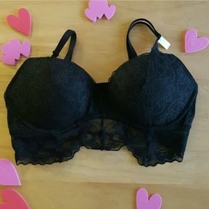 VS PINK Push-up Black Lace Bralette
