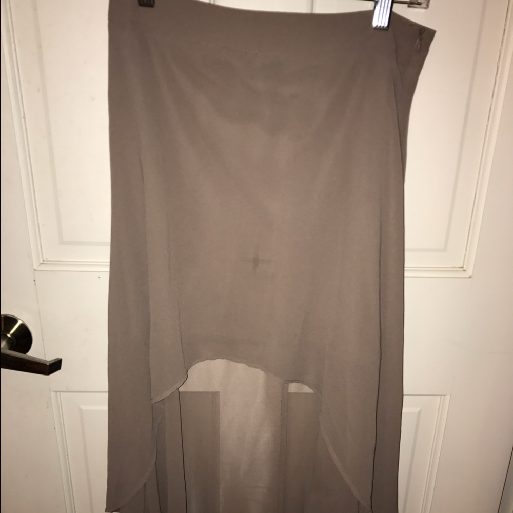 Tan high-low skirt