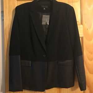 Leather Trim Blazer