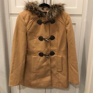 Forever21 Tan Camel Coat with Fur