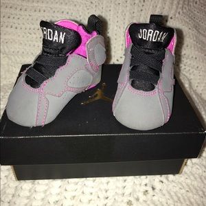 Grey & Magenta Retro 7 Jordan's Size 1c Infant