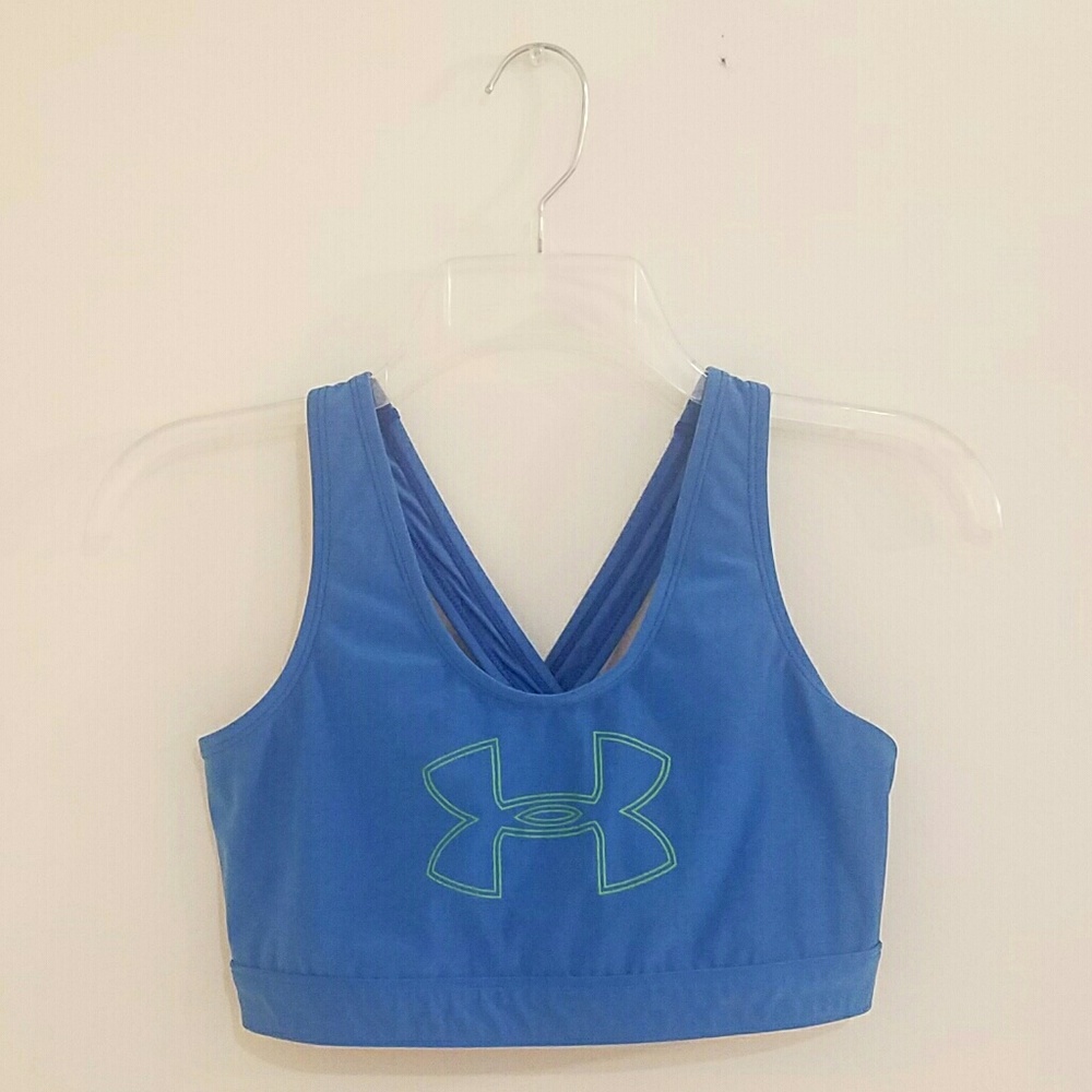 Under Armour Sports Bra.  Blue. Size Large