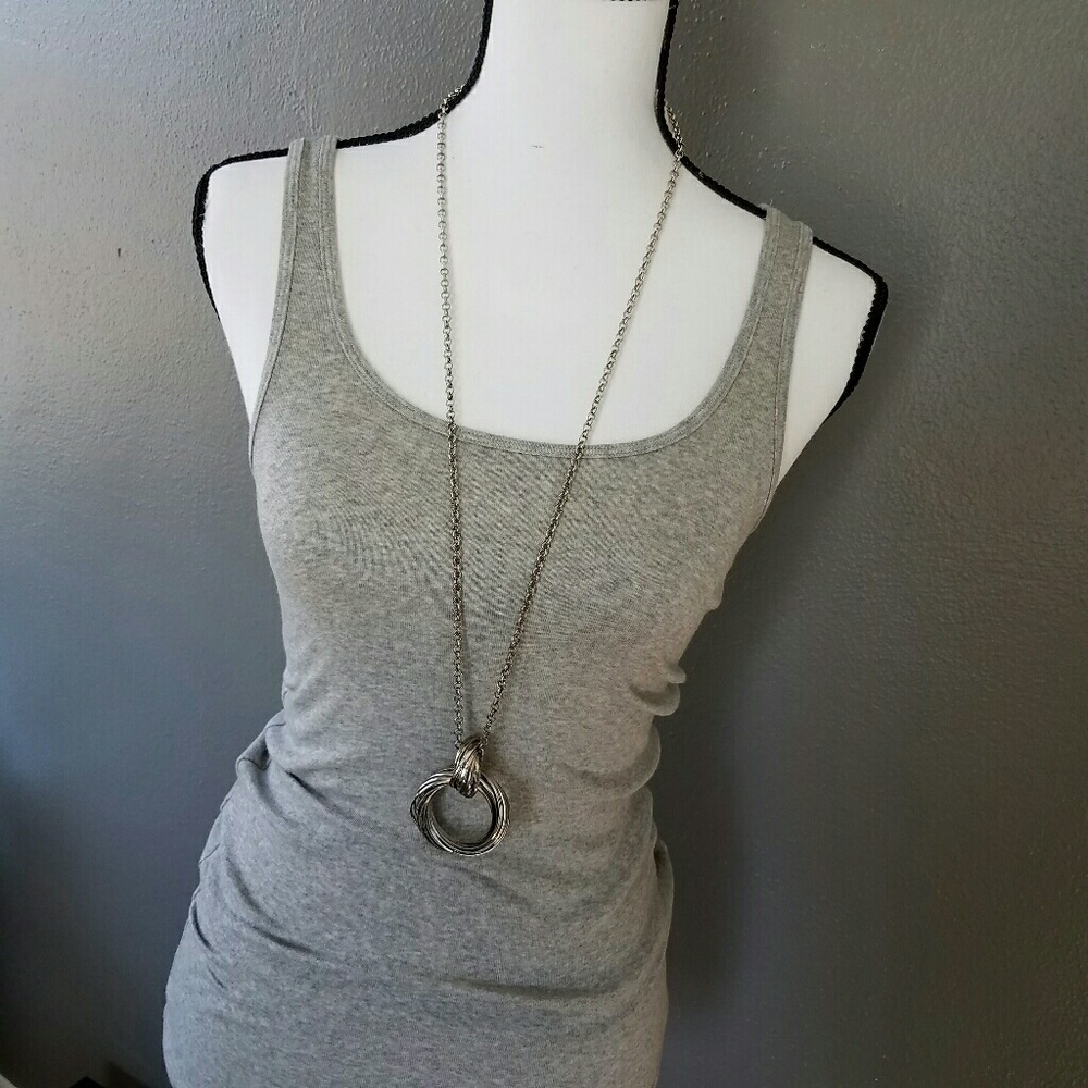 BUNDLED Circle Detail Silver Necklace - Picture 1 of 7