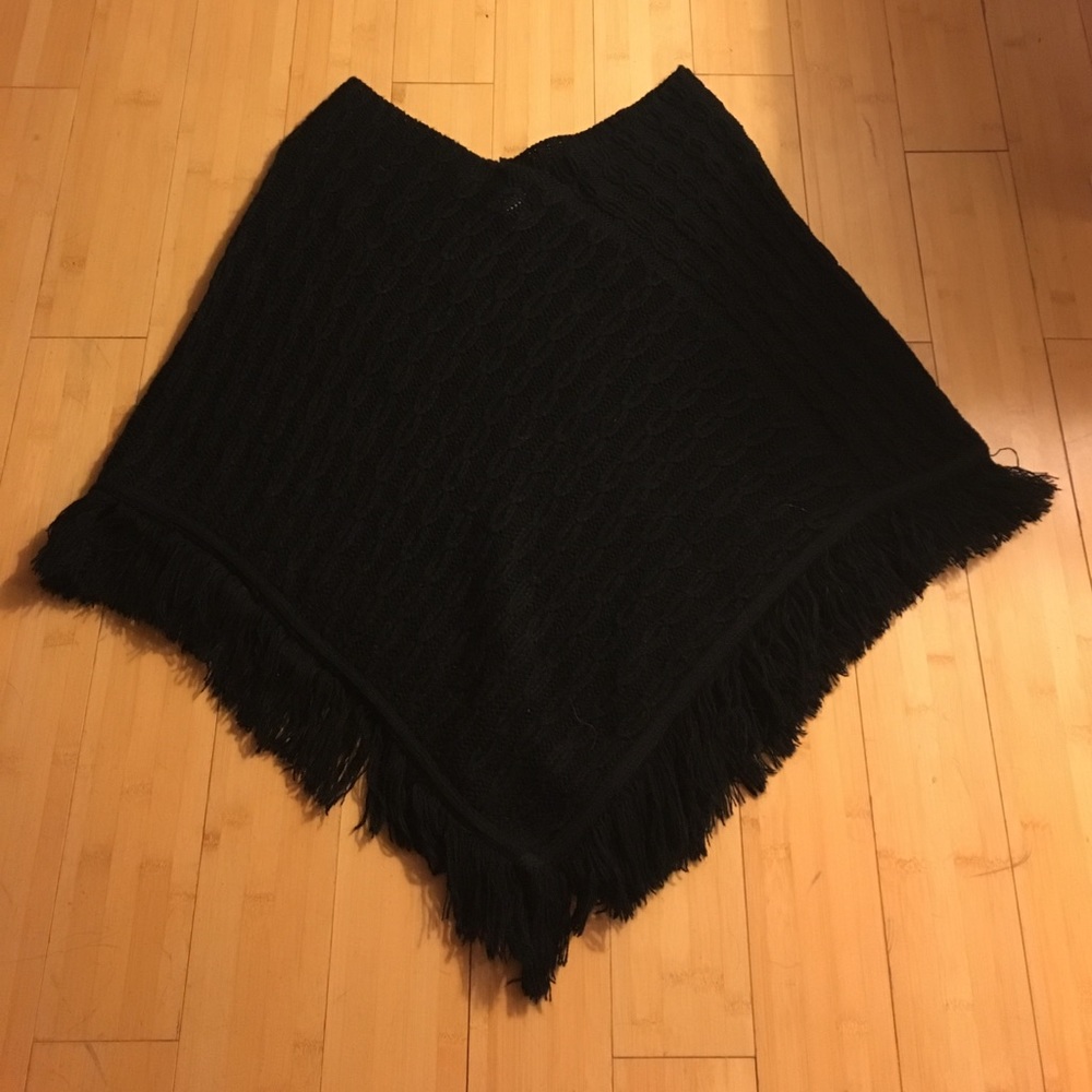 Knitted poncho sweater