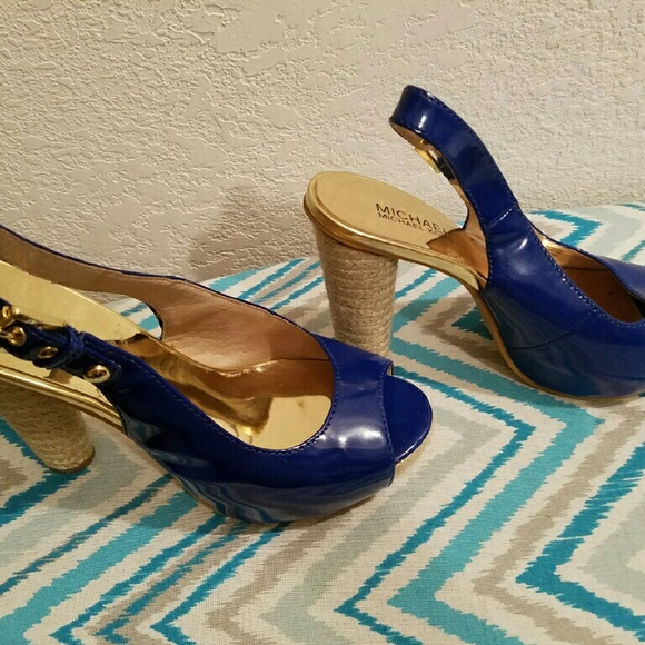 MK Royal Blue Heels true to size, worn once. - Picture 2 of 4