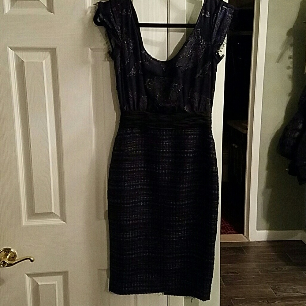 Rachel Roy Designer Shimmer Blouson Dress 0 xs